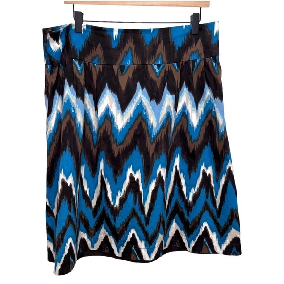 Addition Elle Brown & Blue Chevron Print Pencil Skirt Size 14 - Picture 5 of 8